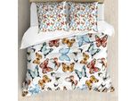 Abakuhaus Copripiumino Butterfly, Farfalle BohéMien, Antiacaro, Adatto A Chi Soffre Di Allergie, Con Federe, 200 Cm X 200 Cm - 80 X 80 Cm, Multicolore