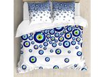 Abakuhaus Copripiumino Blu, Lively Turkish, Antiacaro, Adatto A Chi Soffre Di Allergie, Con Federe, 155 Cm X 220 Cm - 80 X 80 Cm, Blu, Verde, Marigold