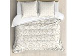 Abakuhaus Set Copripiumino Per Letti Matrimoniali, Essenza Di Petali Di Fiori, Antiacaro, Adatto A Chi Soffre Di Allergie, Con Federe, Beige Cocco