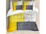 Abakuhaus Set Copripiumino Grigio E Giallo, Macchie Giallo Chiaro, 200 X 200 Cm + 80 X 80 Cm, Grigio Giallo