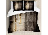 Abakuhaus Copripiumino Industriale, Elettrico Retrò, Antiacaro, Adatto A Chi Soffre Di Allergie, Con Federe, 200 Cm X 200 Cm - 80 X 80 Cm, Giallo Pallido Marrone