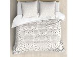 Abakuhaus Set Copripiumino Geometrico, Motivo Floreale Geometrico Monocromatico, Cerchi Classici Nostalgici, 200 X 200 Cm + 80 X 80 Cm, Taupe Caldo Cacao
