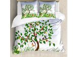 Abakuhaus Copripiumino Naturale, Cartoon Garden Colorato, Antiacaro Adatto A Chi Soffre Di Allergie Con Federe, 200 Cm X 200 Cm - 80 X 80 Cm, Multicolore