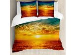 Abakuhaus Copripiumino Ocean, Tramonto Sul Mare Con Nuvole, Antiacaro, Adatto A Chi Soffre Di Allergie, Con Federe, 155 Cm X 220 Cm - 80 X 80 Cm, Multicolore