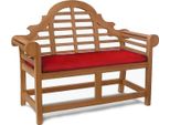 Cuscino Per Panca Da Giardino Teako Design 110 X 47 X 5 Cm - Comodo Cuscino Per Panca In Legno Caserta E Altri Mobili Da Giardino (Rosso)