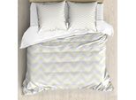 Abakuhaus Set Copripiumino Grigio Per Letti Matrimoniali, Vintage Chevron Artsy, Antiacaro, Adatto A Chi Soffre Di Allergie, Con Federe, Giallo-Grigio
