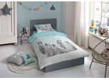 Biancheria Da Letto Good Morning In Flanella 2 Pezzi Copripiumino 140 X 220 Cm Federa 60 X 70 Cm Pengu 2505.20.01 Blu