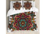 Abakuhaus Copripiumino Mandala, Fantasia, Antiacaro, Adatto A Chi Soffre Di Allergie, Con Federe, 200 Cm X 200 Cm - 80 X 80 Cm, Multicolore