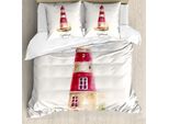 Abakuhaus Copripiumino Leuchtturm, Acquerelli Pastello, Antiacaro, Adatto A Chi Soffre Di Allergie, Con Federe, 200 Cm X 200 Cm - 80 X 80 Cm, Multicolore