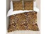Abakuhaus Copripiumino Marrone, Stampa Leopardata, Antiacaro, Adatto A Chi Soffre Di Allergie, Con Federe, 155 Cm X 220 Cm - 80 X 80 Cm, Marrone