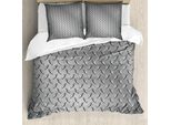 Abakuhaus Set Copripiumino Grigio Per Letti Matrimoniali, Motivo Effetto Diamante, Antiacaro E Anallergico, Con Federe, Grigio Antracite E Tortora Chiaro