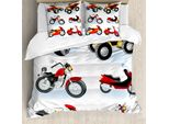 Abakuhaus Copripiumino Moto, Moto Hippie, Antiacaro, Adatto A Chi Soffre Di Allergie, Con Federe, 200 Cm X 200 Cm - 80 X 80 Cm, Nero Giallo