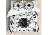 Abakuhaus Copripiumino Zodiaco, Bianco E Nero Zodiac, Antiacaro, Adatto A Chi Soffre Di Allergie, Con Federe, 155 Cm X 220 Cm - 80 X 80 Cm, Bianco E Nero