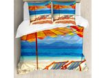 Abakuhaus Copripiumino Da Spiaggia, Sea Of Thailand Beach, Antiacaro, Adatto A Chi Soffre Di Allergie, Con Federe, 200 Cm X 200 Cm - 80 X 80 Cm, Arancione E Blu