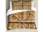 Abakuhaus Set Copripiumino Rustico Per Letti Matrimoniali, Architettura Rustica Con Porte In Legno, Antiacaro, Adatto A Chi Soffre Di Allergie, Con Federe, Multicolore