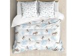 Abakuhaus Copripiumino Elch, Winter Retro Wald, Antiacaro, Adatto A Chi Soffre Di Allergie, Con Federe, 200 Cm X 200 Cm - 80 X 80 Cm, Marrone Blu