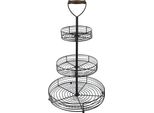 Etagere A 3 Strati Clayre & Eef Ø 34X59 Cm In Ferro Nero