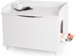Wondermake Armadietto Per Gatti Per Lettiera Grande In Legno, Armadietto Per Lettiera Xl, Design Casa Del Gatto Gabinetto Lavabo Per Bagno, 73,5 X 51,5 X 57 Cm, Grotta Del Gatto Bianco