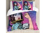 Abakuhaus Comics Copripiumino, Fumetti Retrò Donna, Antiacaro Adatto A Chi Soffre Di Allergie Con Federe, 200 Cm X 200 Cm - 80 X 80 Cm, Multicolore