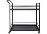 Casa Padrino Carrello Di Servizio Nero 71 X 40 X H. 85 Cm - Carrello In Metallo - Accessori Per Hotel E Ristoranti