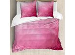 Abakuhaus Copripiumino Moderno, Shades Fragmente Gradient, Antiacaro, Adatto A Chi Soffre Di Allergie, Con Federe, 200 Cm X 200 Cm - 80 X 80 Cm, Magenta Fucsia