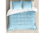 Abakuhaus Copripiumino Turchese, Cuore Di Gocce Di Pioggia, Antiacaro, Adatto A Chi Soffre Di Allergie, Con Federe, 155 Cm X 220 Cm - 80 X 80 Cm, Blu