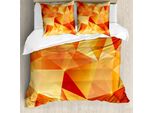 Abakuhaus Copripiumino Astratto, Triangoli Arancioni, Antiacaro, Adatto A Chi Soffre Di Allergie, Con Federe, 200 Cm X 200 Cm - 80 X 80 Cm, Arancione E Giallo
