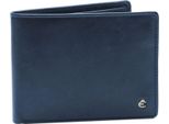 Esquire Pelle Portafoglio Harry Rfid Wallet Quer With Flap Blue Blu Scuro