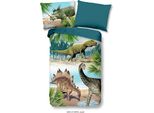 Biancheria Da Letto Per Bambini Good Morning Con Dinosauro- 140X200 Cm- 100% Cotone
