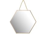Specchio Da Parete Esagonale, Larghezza 20 Cm, Dorato