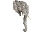 Clayre & Eef Decorazione Murale Elefante 75 Cm Carta Bianca Nera