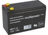 Batteria Al Piombo Multipower MP7-12 Pb 12V / 7Ah Vds, Faston 4,8 Mm
