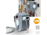 Fiqops Avvolgitubo Aria Compressa 20M Avvolgitubo Automatico Avvolgitubo Aria Compressa 1/4" Attacco Rapido 18 Bar"