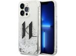 Karl Lagerfeld Klhcp14Llbklcs Custodia Rigida Per Iphone 14Pro 6,1 Srebrny/Argento Liquid Glitter Big Kl