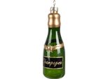 Clayre & Eef Bottiglia Con Ciondolo Natalizio 12 Cm In Vetro Verde