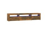 Mobile Tv Con Luci Led Rovere Fumé 195X35X40 Cm
