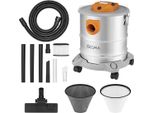 Zeegma Zonder Pro Ash Aspirapolvere Industriale 1600W, Aspirapolvere A Secco Per Cenere E Detriti, Contenitore In Acciaio Inox Da 20 Litri, Filtro Hepa, Funzione Di Soffiaggio