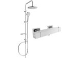 Mexen Cube Carl Set Doccia Esterno Con Soffione E Miscelatore Termostatico, Cromo - 77200240-00