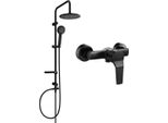 Mexen Carl Set Doccia Esterno Con Soffione E Miscelatore Caro, Nero - 746640240-70
