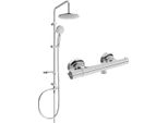 Mexen Carl Set Doccia Esterno Con Soffione E Rubinetto Termostatico Slim, Cromo - 77105240-00