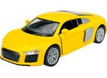 Welly 2016 Audi R8 Coupe V10 Giallo 1:34-1:39 Modello In Metallo Pressofuso Nuovo In Scatola 43712