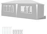 Tenda Da Giardino Gazebo Yakimz - Pratica Tenda Da Spiaggia, Facile Da Montare Con Easy-Klett, Ideale Per Feste Bianco 3X6M