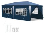 Izrielar 3 X 6 M Gazebo Da Giardino Con 5 Pannelli Laterali Tenda Portatile Impermeabile Tenda Da Festa, Blu