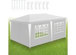Izrielar Gazebo 3 X 6 M Tenda Da Giardino Impermeabile, Gazebo E Tende Per Feste Tendone Con 5 Lati Per Campeggio / Giardino / Matrimonio / Spiaggia, Bianco