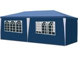 Tenda Gazebo Da Giardino Yakimz - Pratica Tenda Da Spiaggia, Facile Da Montare Con Easy-Klett, Ideale Per Feste Blu 3X6M