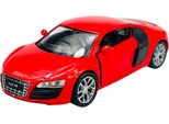 Welly 2009 Audi R8 Coupé V10 Rosso 1:34-1:39 Modello In Metallo Pressofuso Nuovo In Scatola 43633