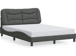 Giroletto Con Testiera In Tessuto Grigio Scuro 120X200 Cm