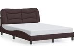 Giroletto Con Testiera In Tessuto Marrone Scuro 140X200 Cm
