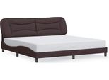 Giroletto Con Testiera In Tessuto Marrone Scuro 200X200 Cm