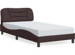 Giroletto Con Testiera In Tessuto Marrone Scuro 100X200 Cm